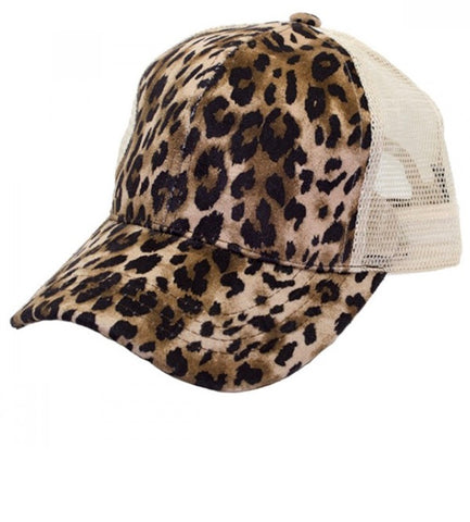 C.C. Leopard ponytail hat