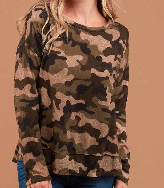 Camo rough edge top