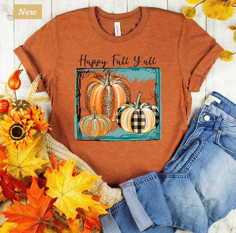 Happy Fall Y’all crew neck tee