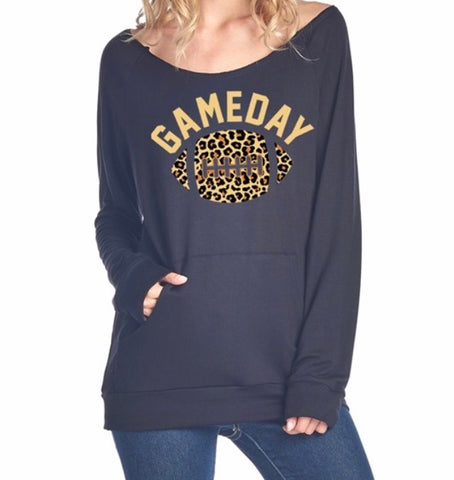 Gameday leopard football sweatshirt