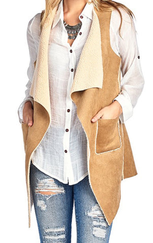 Caramel shearling vest