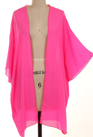 Plus size fuchsia kimono