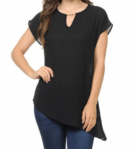 Black asymmetrical top