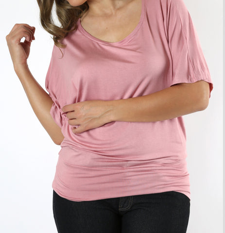 Plus size short sleeve dolman top