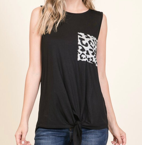 Black pocket tank top