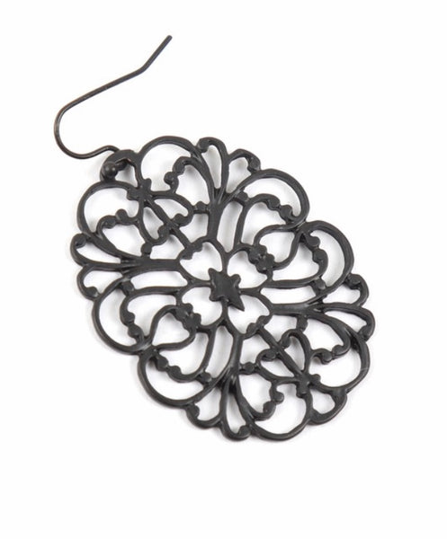 Black filigree earrings