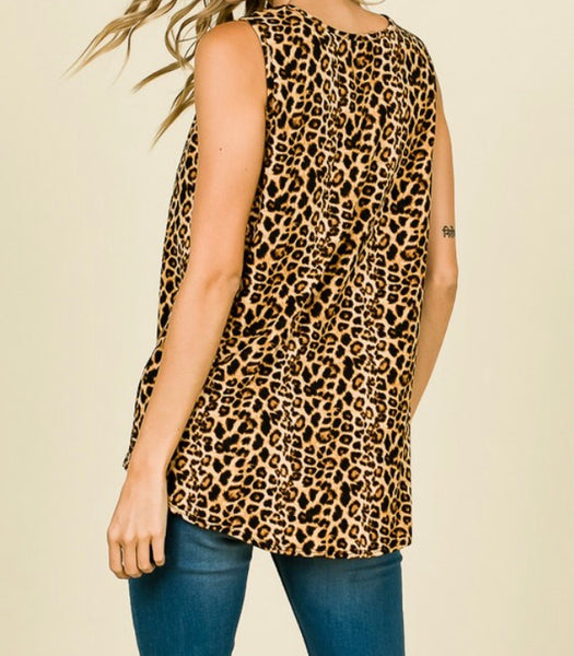 Animal print sleeveless top