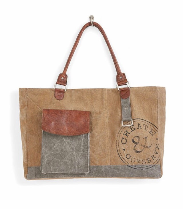 Create & Conserve canvas tote