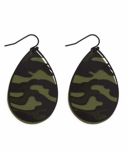 Camouflage teardrop earrings