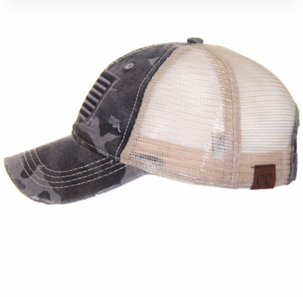 C.C. Camouflage flag trucker hat