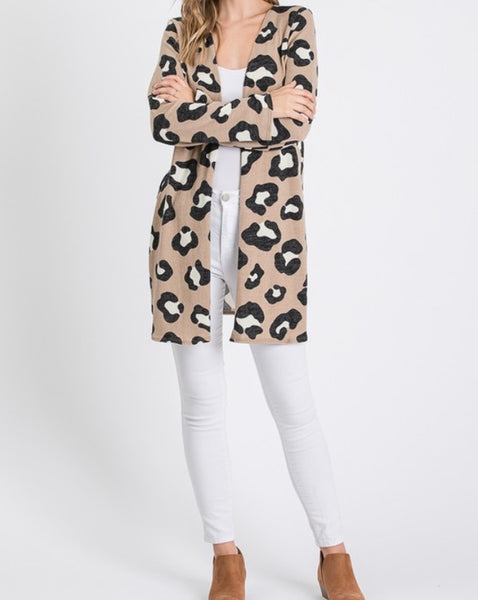 Leopard animal print cardigan