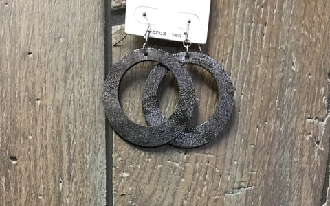 Earrings leather hoop