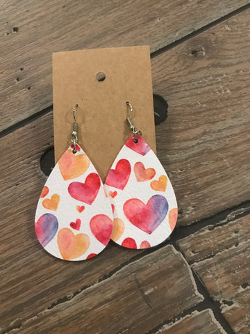 Valentines Day leather earrings