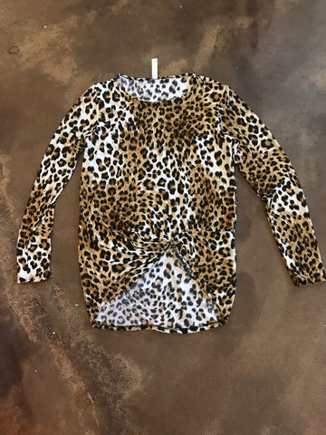 Animal print front twist top