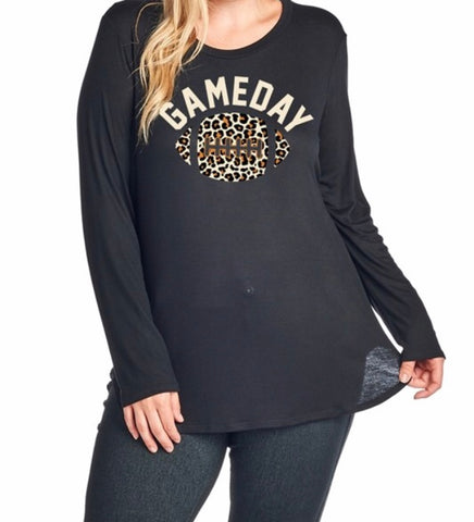 Plus gameday leopard football top