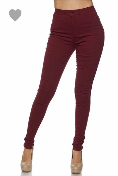 Burgundy jeggings