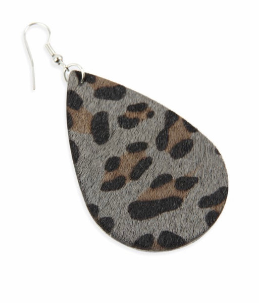 Leopard leather earrings