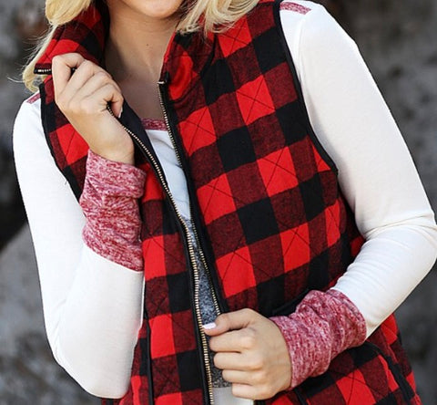 Buffalo plaid vest