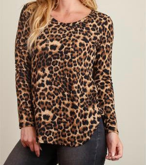 Animal print long sleeve top