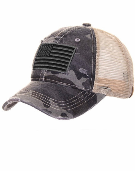 C.C. Camouflage flag trucker hat