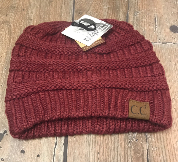 C.C. Messy bun beanie