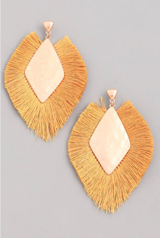 Earrings mustard fan