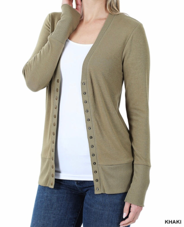 Khaki sweater cardigan