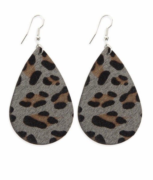 Leopard leather earrings