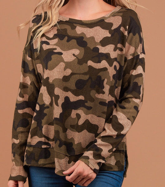 Camo rough edge top