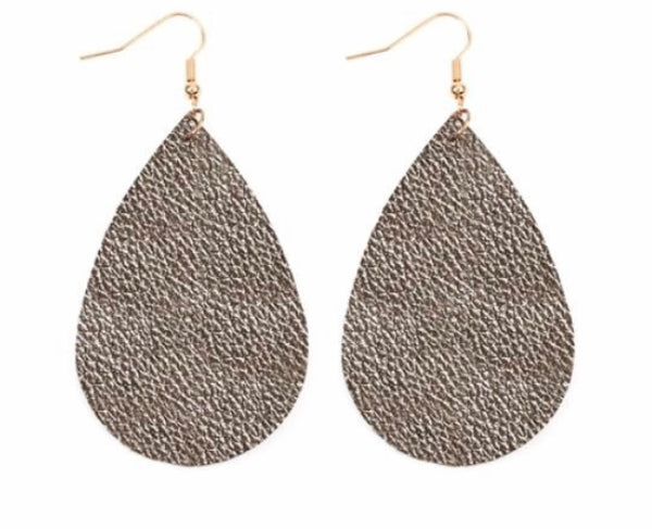 Metallic leather earrings