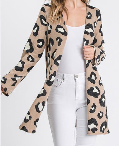 Leopard animal print cardigan