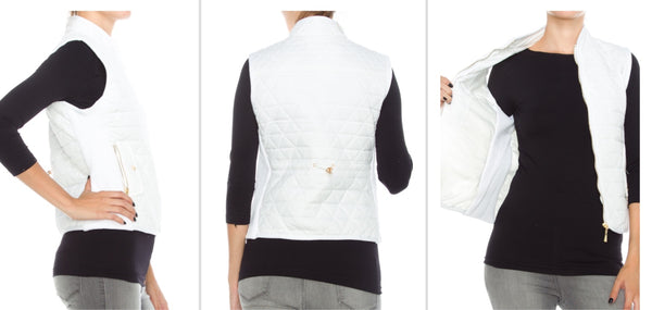 White quilted vest