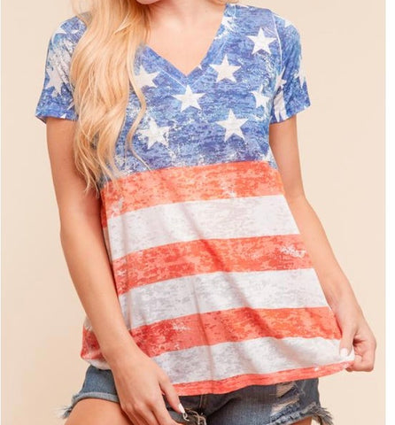 Flag v-neck top