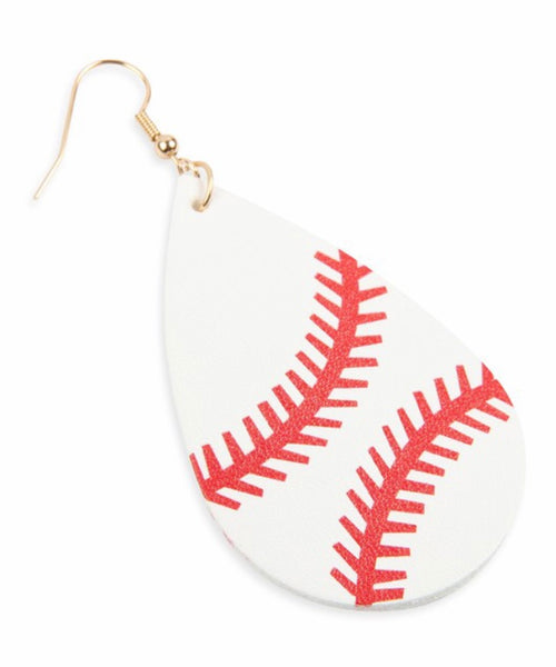 Baseball leather earrings