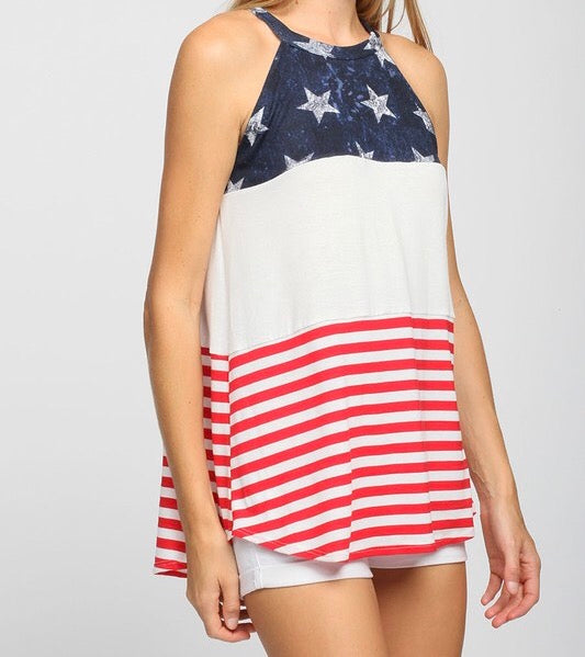 Stars and Stripes halter neck top