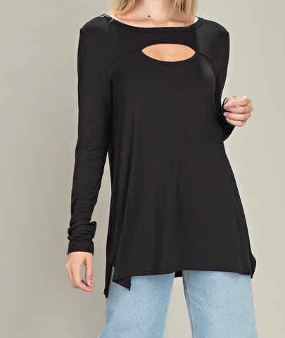 Cutout front and back knit top