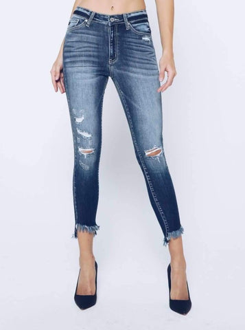 Kancan skinny jean distressed high rise