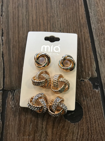 Earrings textured knot post