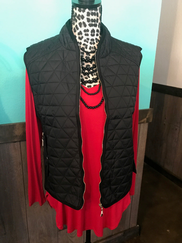 Plus black quilted vest