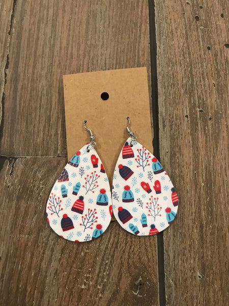 Leather Christmas earrings