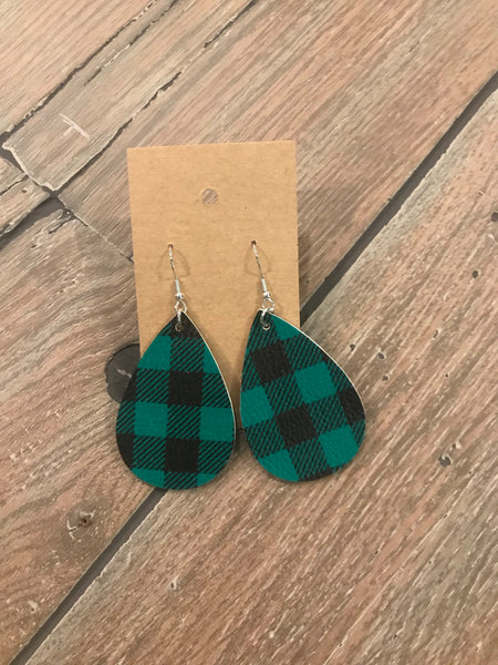 Leather Christmas earrings