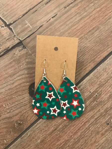 Leather Christmas earrings