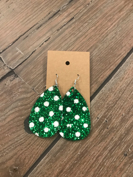 Leather Christmas earrings