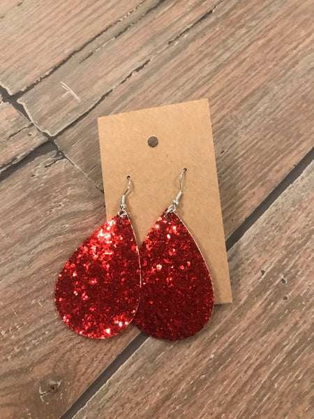 Leather Christmas earrings