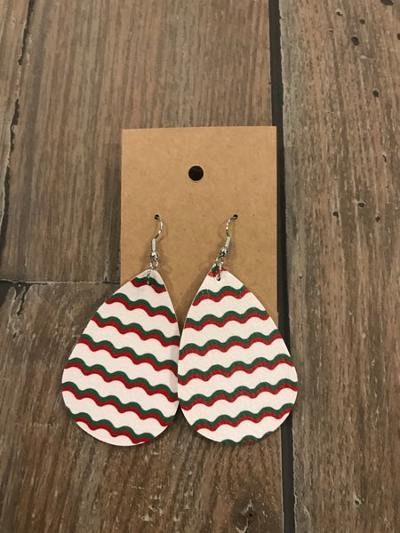 Leather Christmas earrings