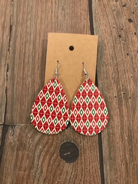 Leather Christmas earrings