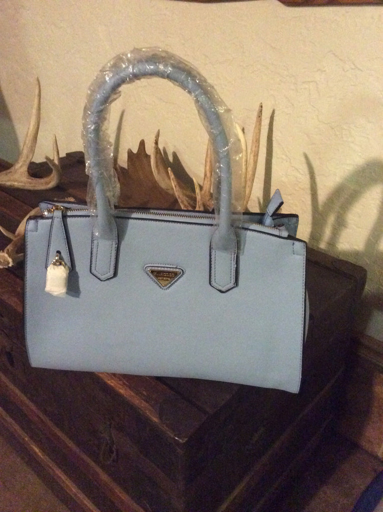 Purse zip top sky blue