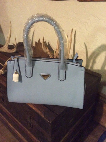 Purse zip top sky blue