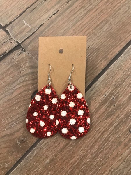 Leather Christmas earrings