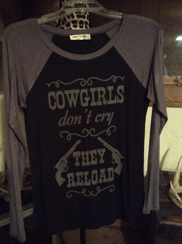 Cowgirl print top charcoal